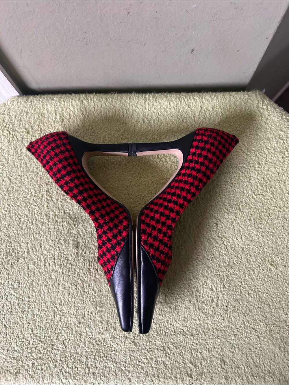 NWOB Costa Blanca Red & Black Houndstooth Pointed Pumps Sz 6 - Picture 9 of 12